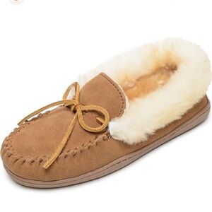 MINNETONKA New! Women’s Suede Hardsole Moccasin High Top Slipper 8 Cinnamon NWOB